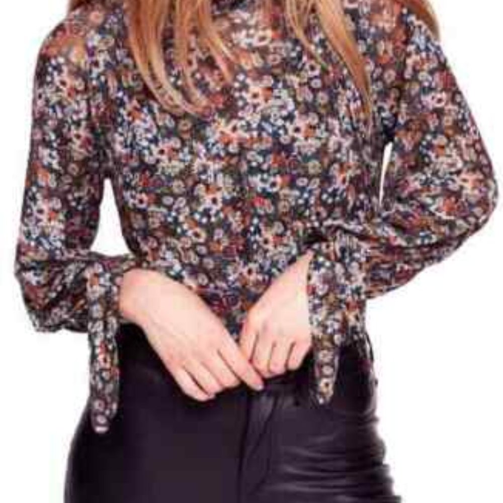 Free People All Dolled Up Crop Sheer Blouse